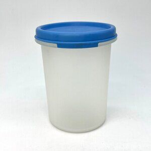 Tupperware 15 oz Blue Lid Container Small Round Vintage USA